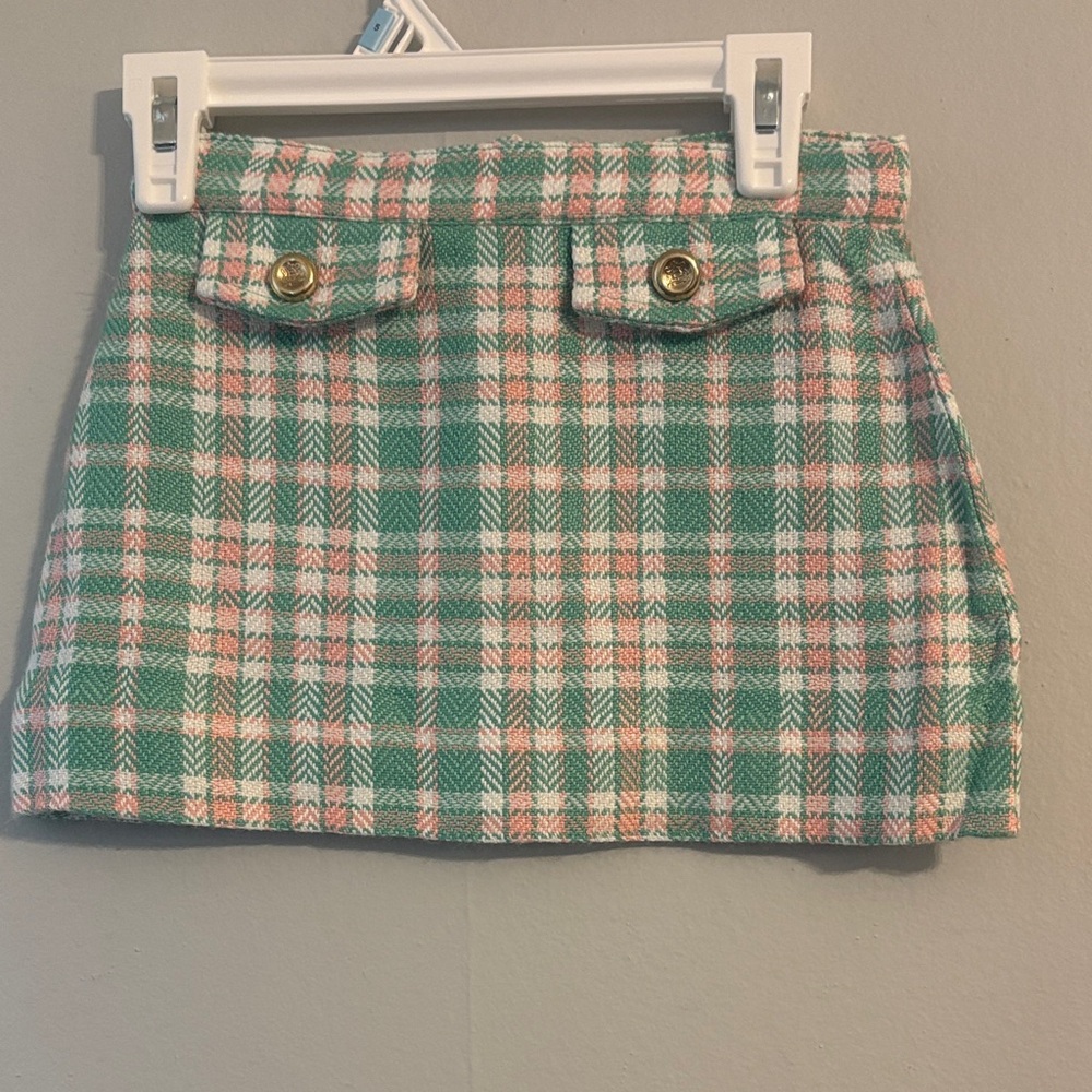 The Beaufort Bonnet Company Green and Pink Plaid Skirt